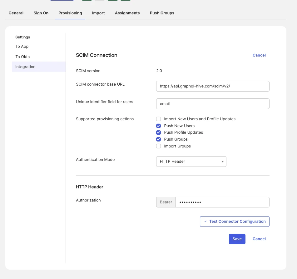 Configure the SCIM connection